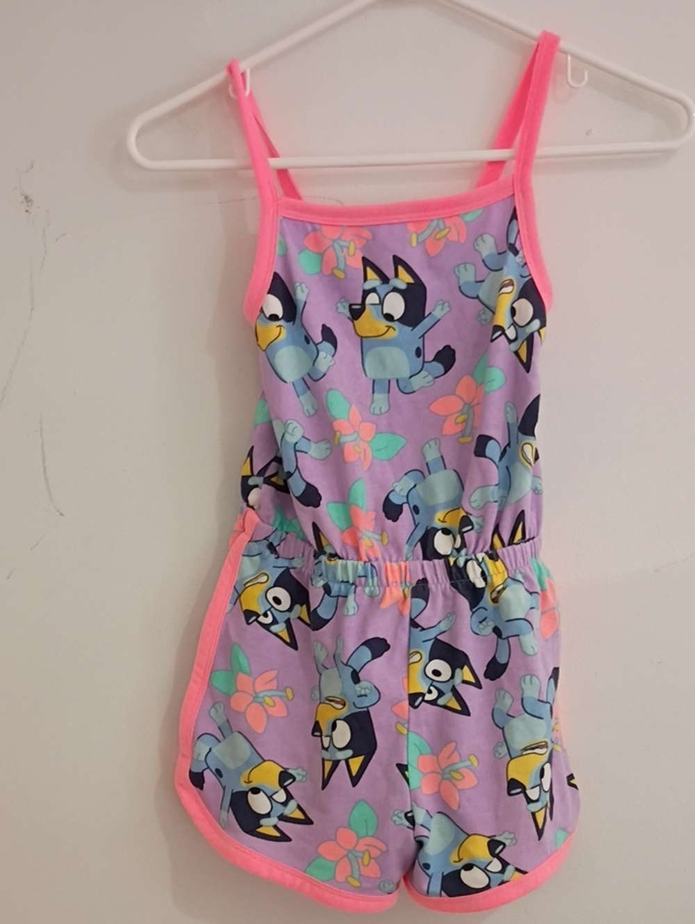 Girls' Purple & Pink Cartoon Romper - Character Print